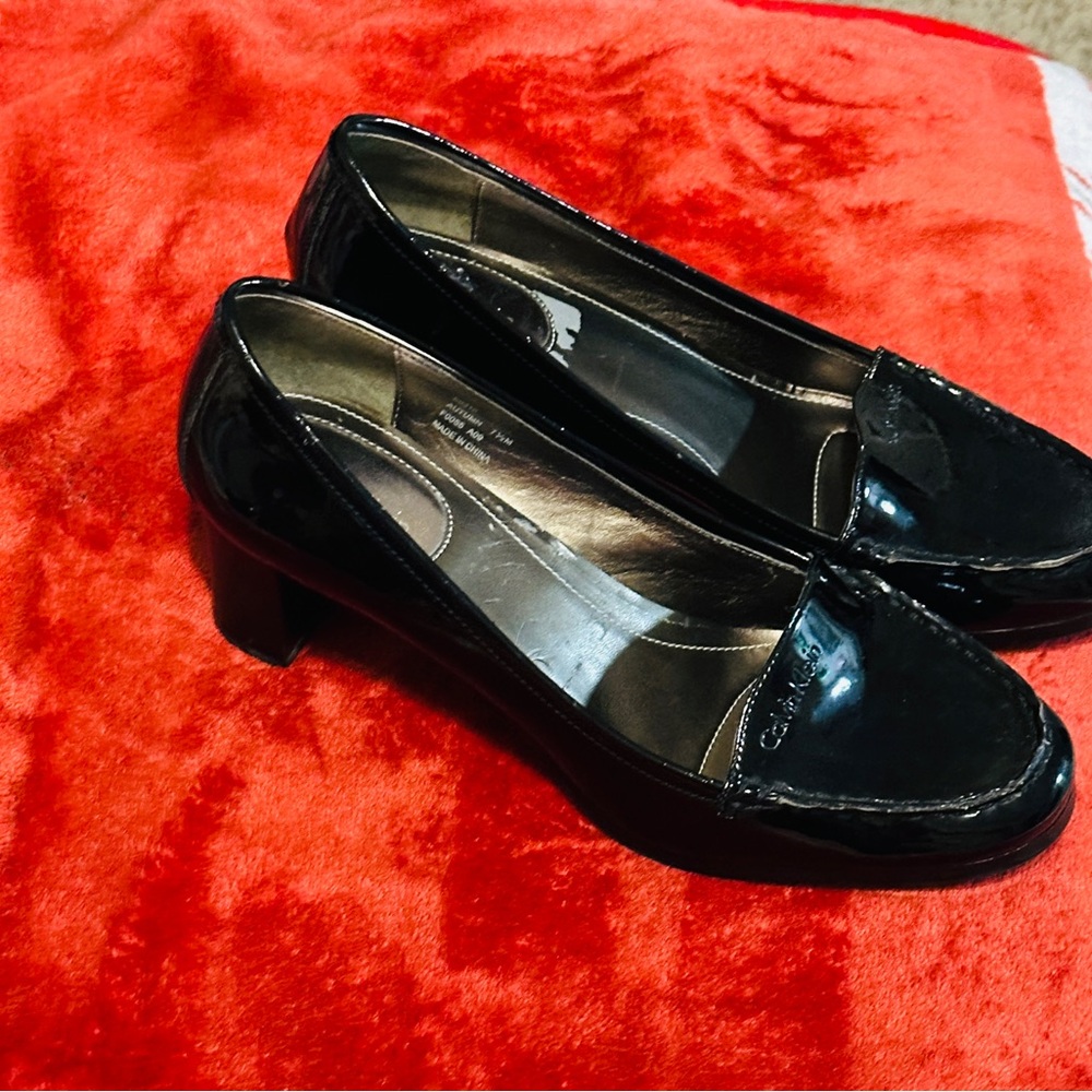 Calvin Klein Black Patent Loafers